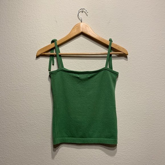 Vintage A&F Green Tie-Strap Square Neck Tank Top - Picture 5 of 10